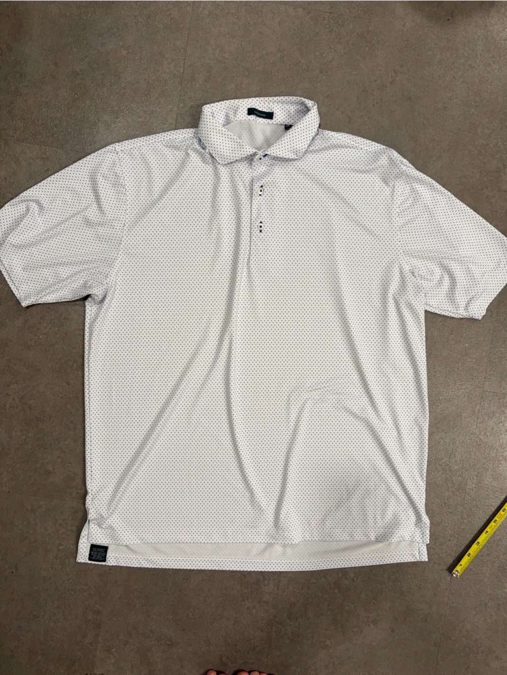 Turtleson Performance Sport Shirt XL White Blue Micro Dot Stretch